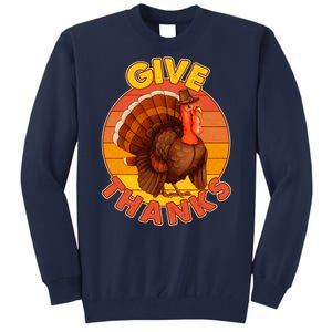 Thanksgiving Give Thanks Emblem Tall Sweatshirt