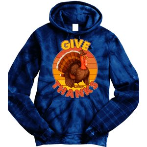 Thanksgiving Give Thanks Emblem Tie Dye Hoodie