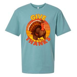 Thanksgiving Give Thanks Emblem Sueded Cloud Jersey T-Shirt