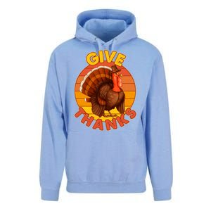 Thanksgiving Give Thanks Emblem Unisex Surf Hoodie