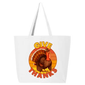 Thanksgiving Give Thanks Emblem 25L Jumbo Tote