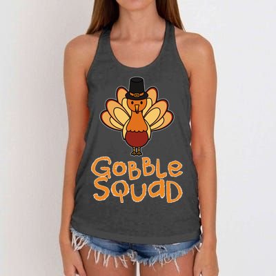 Thanksgiving Gobble Squad Women's Knotted Racerback Tank