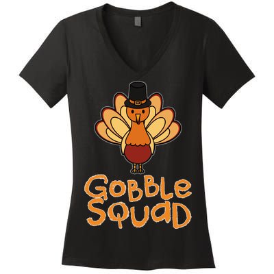 Thanksgiving Gobble Squad Women's V-Neck T-Shirt