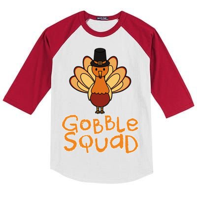 Thanksgiving Gobble Squad Kids Colorblock Raglan Jersey