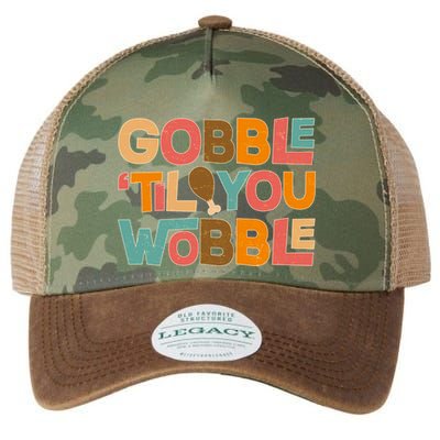 Thanksgiving Gobble 'Til You Wobble Dinner Vintage Legacy Tie Dye Trucker Hat