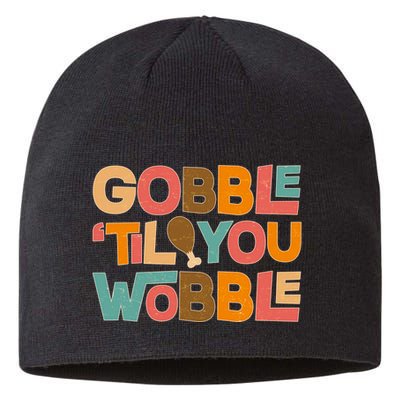 Thanksgiving Gobble 'Til You Wobble Dinner Vintage Sustainable Beanie