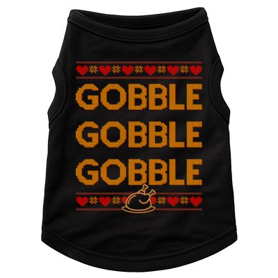 Thanksgiving Gobble X3 Ugly Sweater Doggie Tank