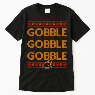 Thanksgiving Gobble X3 Ugly Sweater Tall T-Shirt