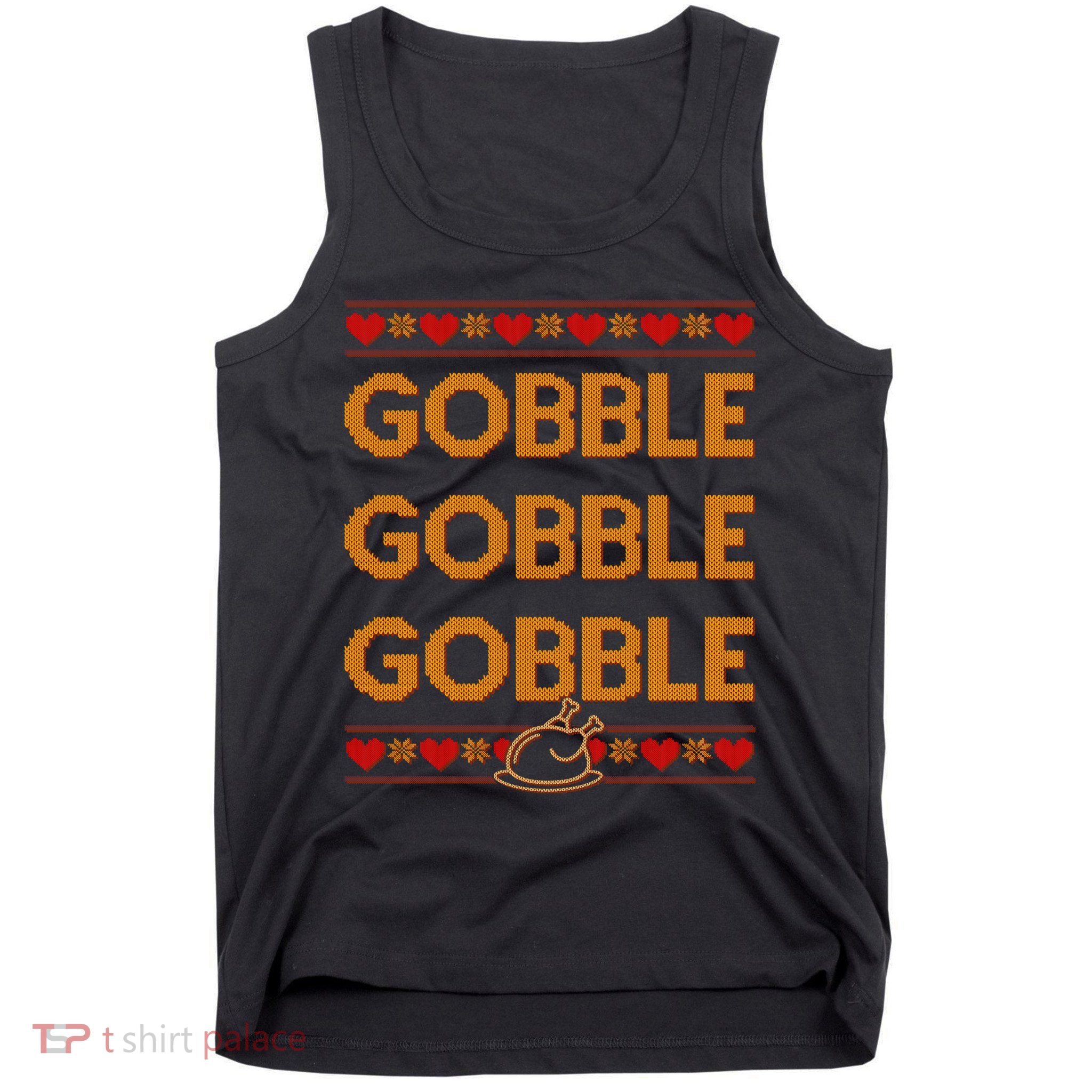 Thanksgiving Gobble X3 Ugly Sweater Tank Top