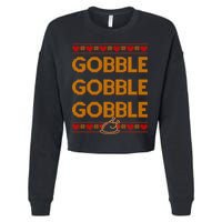 Thanksgiving Gobble X3 Ugly Sweater Cropped Pullover Crew