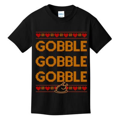 Thanksgiving Gobble X3 Ugly Sweater Kids T-Shirt