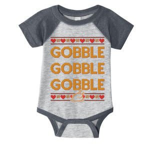 Thanksgiving Gobble X3 Ugly Sweater Infant Baby Jersey Bodysuit