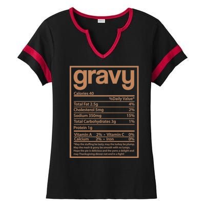 Thanksgiving Gravy Nutrition Facts Ladies Halftime Notch Neck Tee