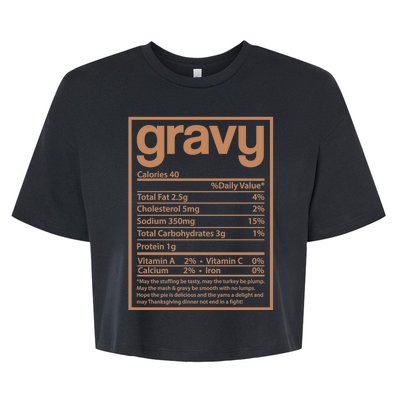 Thanksgiving Gravy Nutrition Facts Bella+Canvas Jersey Crop Tee