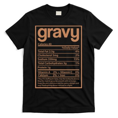Thanksgiving Gravy Nutrition Facts T-Shirt