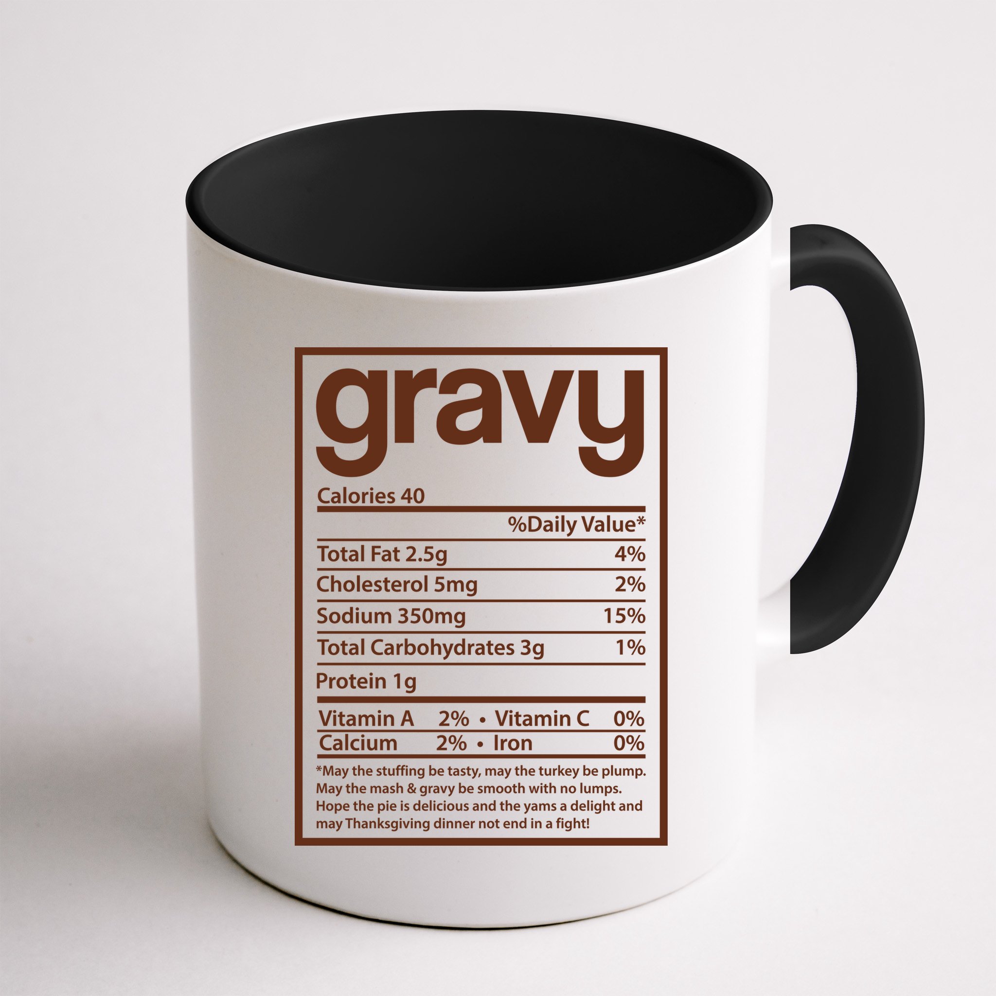 Thanksgiving Gravy Nutrition Facts Mug