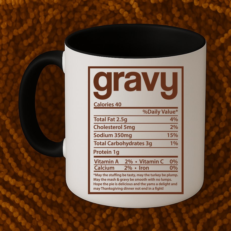 Thanksgiving Gravy Nutrition Facts Mug