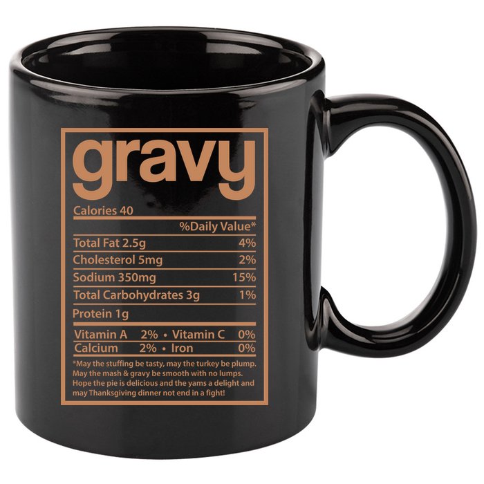 Thanksgiving Gravy Nutrition Facts 11oz C Handle Ceramic Mug