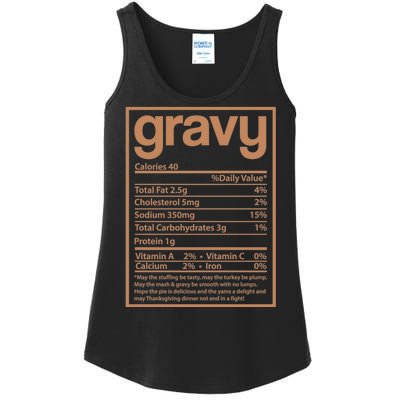 Thanksgiving Gravy Nutrition Facts Ladies Essential Tank