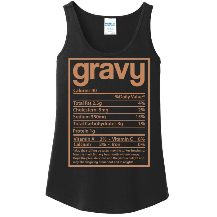 Thanksgiving Gravy Nutrition Facts Ladies Essential Tank