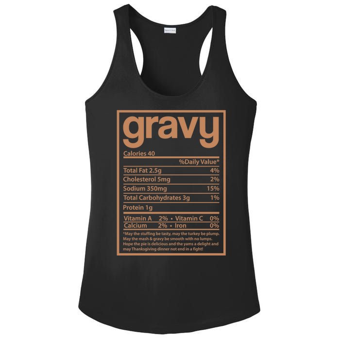 Thanksgiving Gravy Nutrition Facts Ladies PosiCharge Competitor Racerback Tank