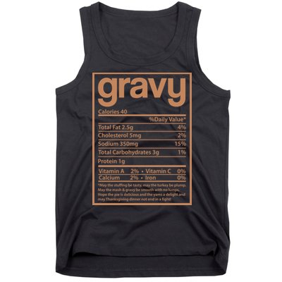 Thanksgiving Gravy Nutrition Facts Tank Top
