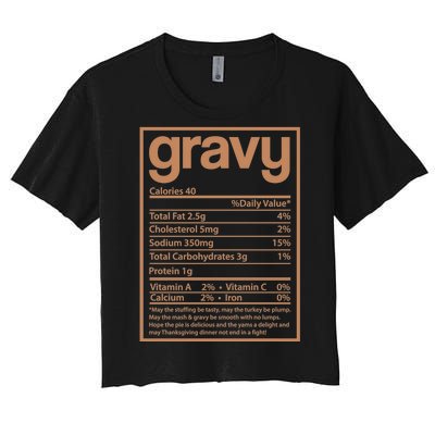 Thanksgiving Gravy Nutrition Facts Women's Crop Top Tee