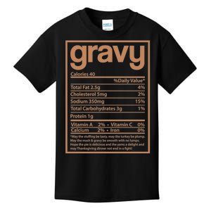 Thanksgiving Gravy Nutrition Facts Kids T-Shirt