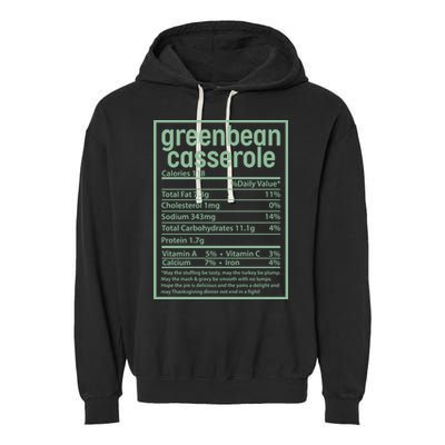 Thanksgiving Greenbean Casserole Nutrition Facts Garment-Dyed Fleece Hoodie