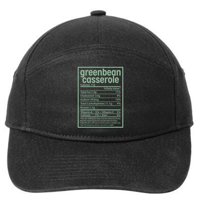 Thanksgiving Greenbean Casserole Nutrition Facts 7-Panel Snapback Hat