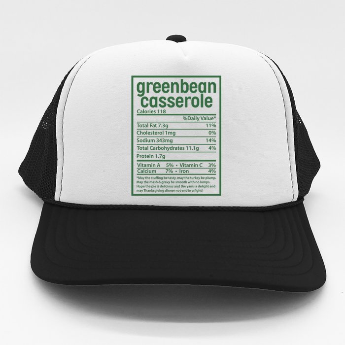 Thanksgiving Greenbean Casserole Nutrition Facts Trucker Hat