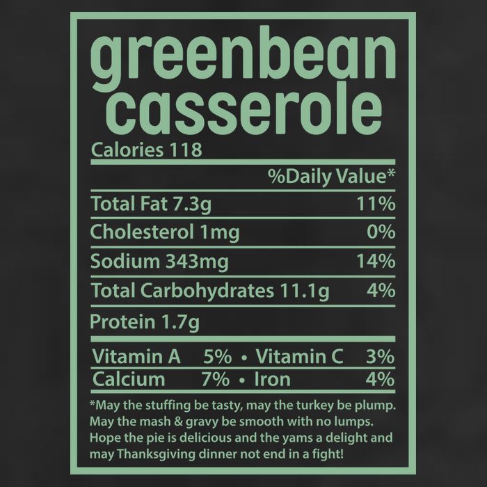 Thanksgiving Greenbean Casserole Nutrition Facts Hat