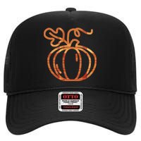 Thanksgiving Halloween Pumpkin Fall Autumn Plaid High Crown Mesh Back Trucker Hat