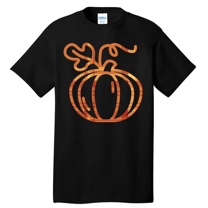 Thanksgiving Halloween Pumpkin Fall Autumn Plaid Tall T-Shirt