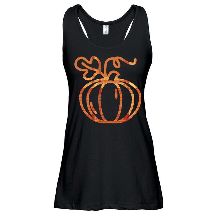 Thanksgiving Halloween Pumpkin Fall Autumn Plaid Ladies Essential Flowy Tank