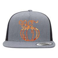 Thanksgiving Halloween Pumpkin Fall Autumn Plaid Flat Bill Trucker Hat