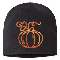 Thanksgiving Halloween Pumpkin Fall Autumn Plaid Sustainable Beanie