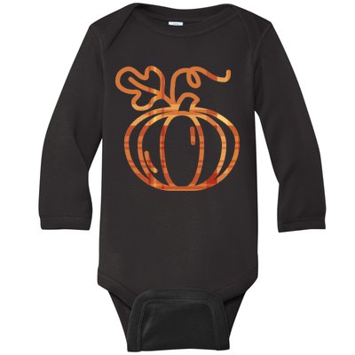 Thanksgiving Halloween Pumpkin Fall Autumn Plaid Baby Long Sleeve Bodysuit