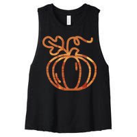 Thanksgiving Halloween Pumpkin Fall Autumn Plaid Women's Racerback Cropped Tank