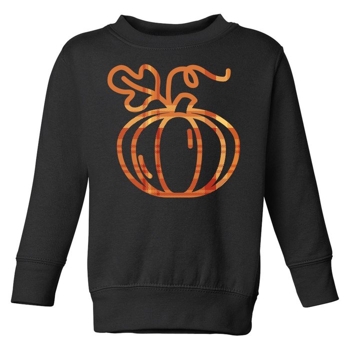 Thanksgiving Halloween Pumpkin Fall Autumn Plaid Toddler Sweatshirt