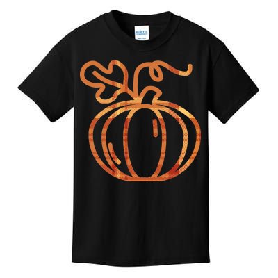 Thanksgiving Halloween Pumpkin Fall Autumn Plaid Kids T-Shirt