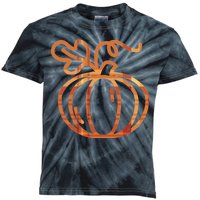 Thanksgiving Halloween Pumpkin Fall Autumn Plaid Kids Tie-Dye T-Shirt