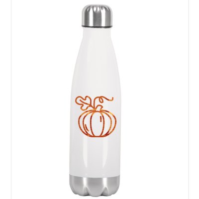 Thanksgiving Halloween Pumpkin Fall Autumn Plaid Stainless Steel Insulated Water Bottle