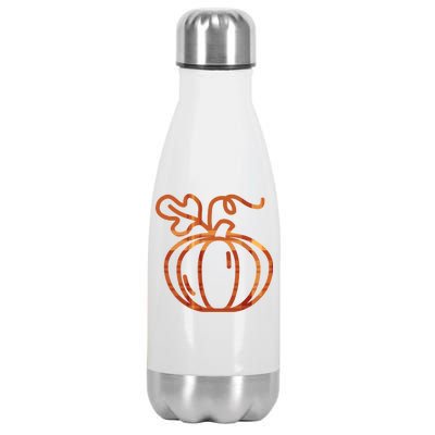 Thanksgiving Halloween Pumpkin Fall Autumn Plaid Stainless Steel Insulated Water Bottle