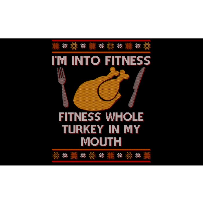 Thanksgiving I'm Into Fitness Ugly Sweater Bumper Sticker