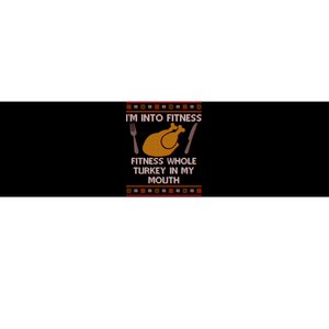 Thanksgiving I'm Into Fitness Ugly Sweater Bumper Sticker