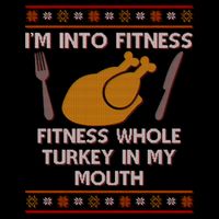 Thanksgiving I'm Into Fitness Ugly Sweater Baby Bodysuit