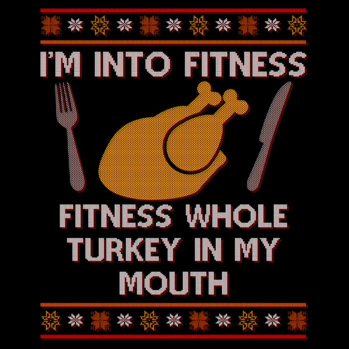 Thanksgiving I'm Into Fitness Ugly Sweater Baby Bodysuit