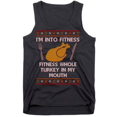 Thanksgiving I'm Into Fitness Ugly Sweater Tank Top