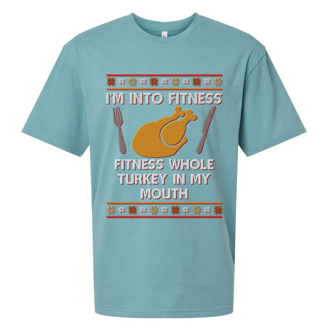 Thanksgiving I'm Into Fitness Ugly Sweater Sueded Cloud Jersey T-Shirt